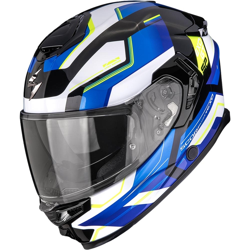 Casque intégral de moto Scorpion EXO-GT SP Air Arkon noir-blanc-bleu