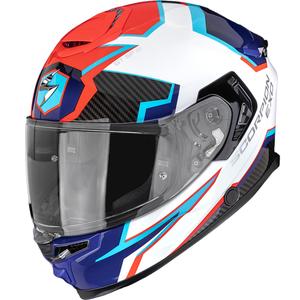 Casque intégral de moto Scorpion EXO-GT SP Air Atlas blanc-bleu-rouge