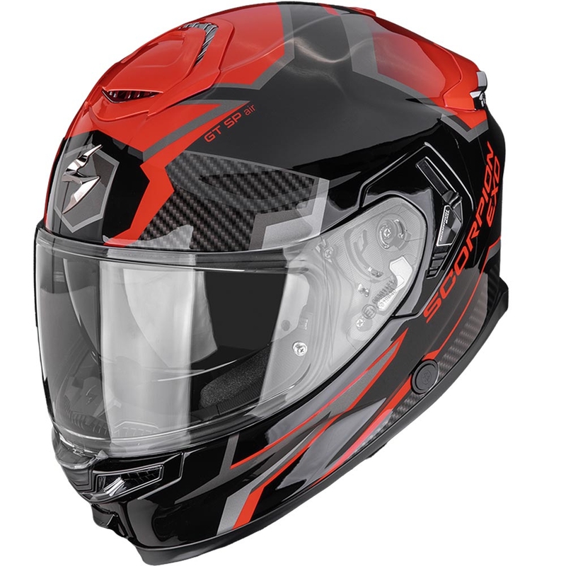 Casque intégral de moto Scorpion EXO-GT SP Air Atlas noir et rouge