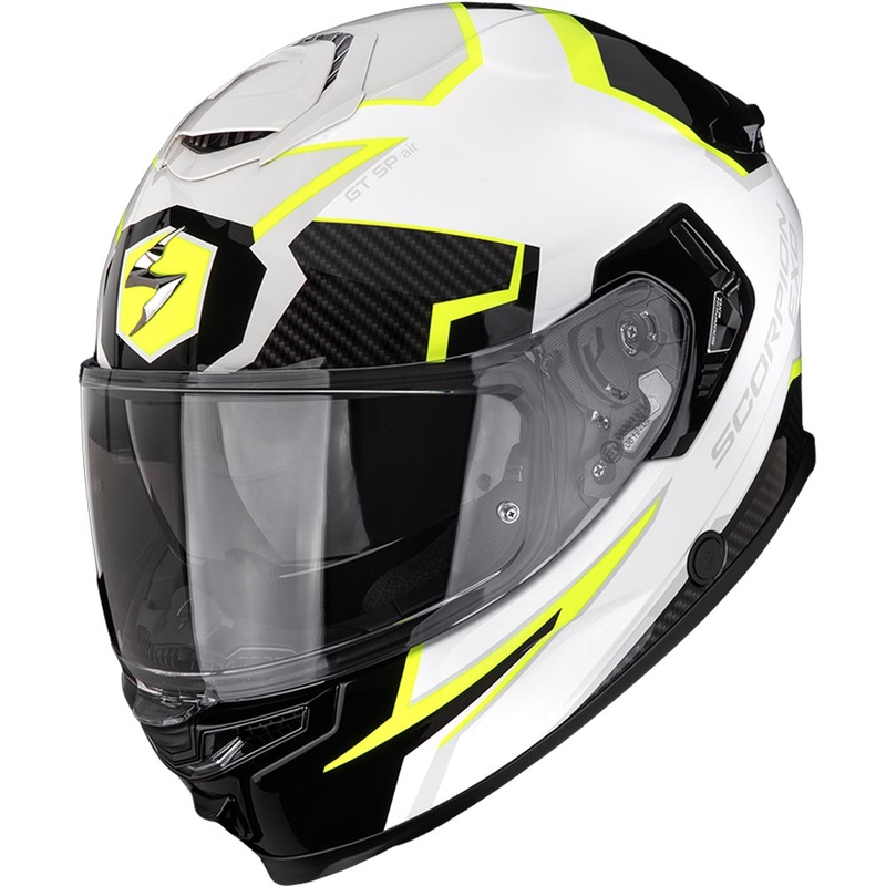 Casque intégral de moto Scorpion EXO-GT SP Air Atlas blanc-noir-jaune fluo