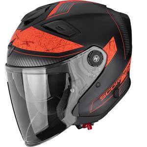Casque de moto ouvert Scorpion EXO-GT Jet Crest Noir mat-rouge