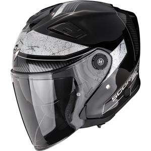Casque de moto ouvert Scorpion EXO-GT Jet Crest Noir-Argent