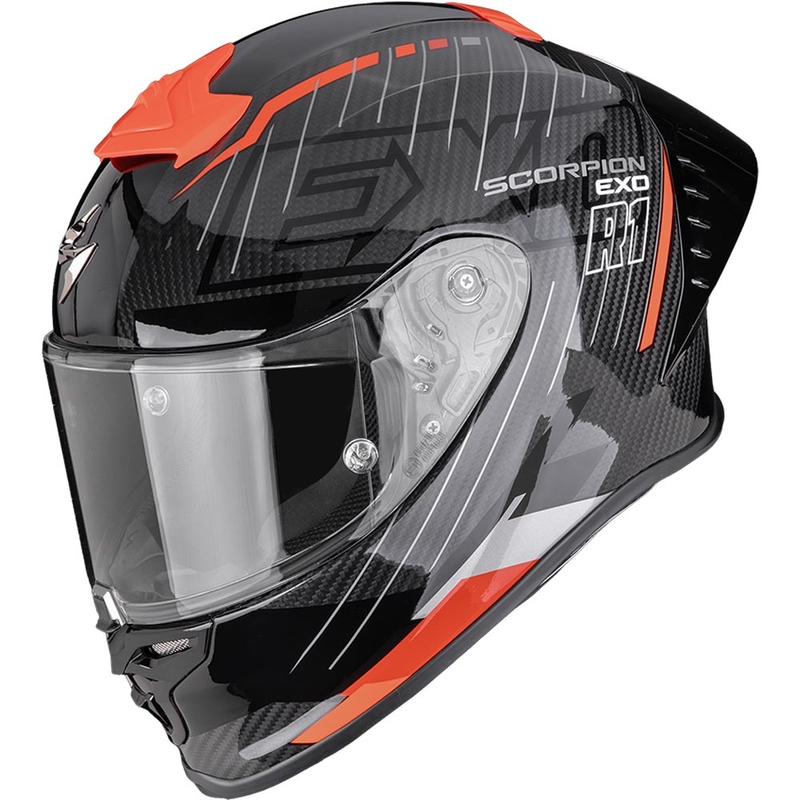 Casque intégral de moto Scorpion EXO-R1 EVO II Air Surge noir et rouge