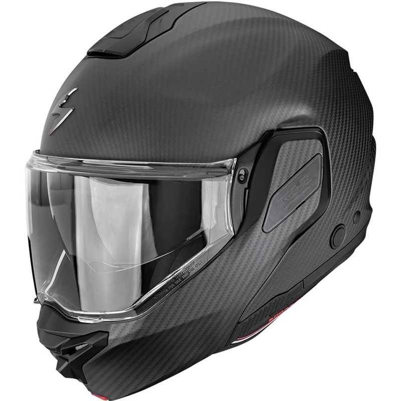 Casque de moto modulable Scorpion EXO-TECH II Carbon Solid noir mat