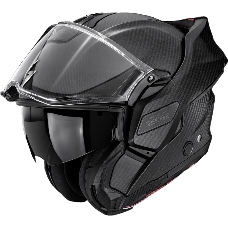 Casque de moto modulable Scorpion EXO-TECH II Carbon Solid noir mat