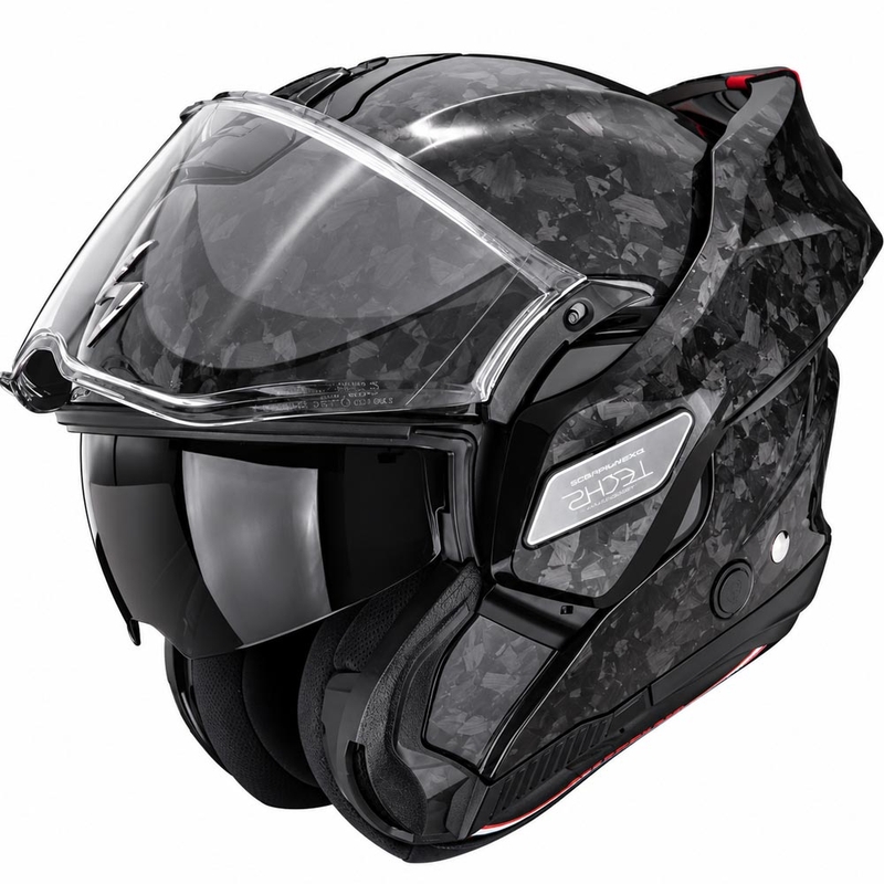 Casque de moto modulable Scorpion EXO-TECH II Onyx Carbon noir