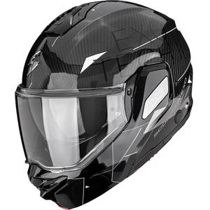Casque de moto modulable Scorpion EXO-TECH II Carbon Viator noir et argent