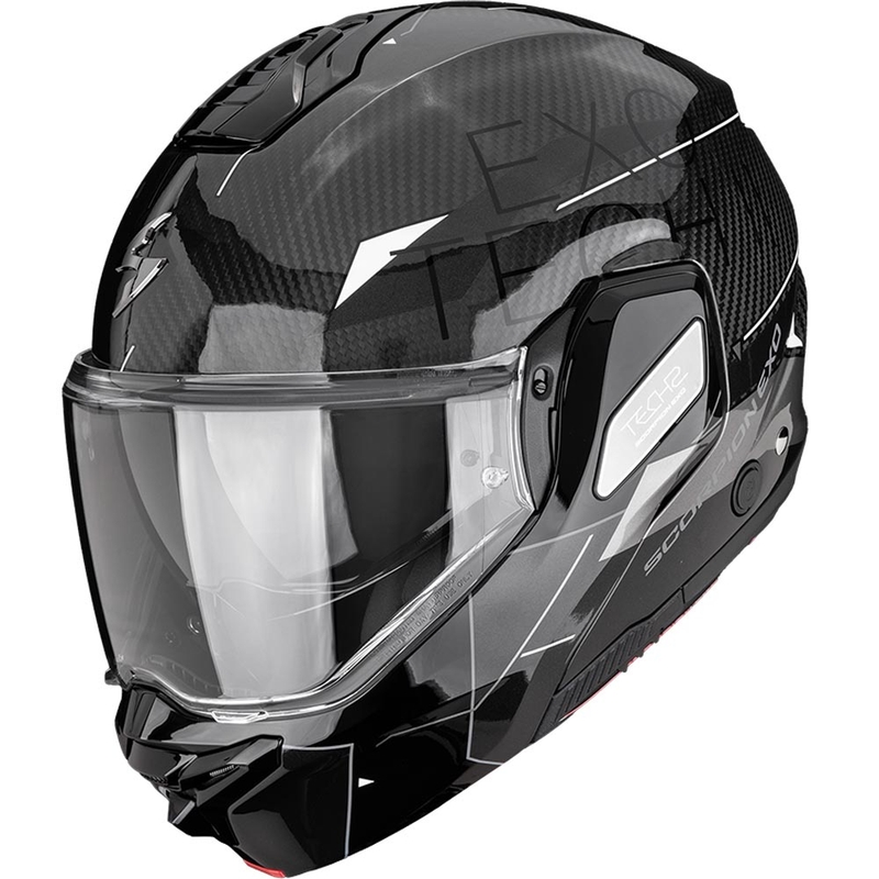 Casque de moto modulable Scorpion EXO-TECH II Carbon Viator noir et argent