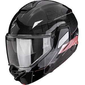 Casque de moto modulable Scorpion EXO-TECH II Carbon Viator noir et rose
