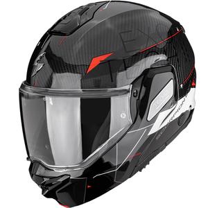 Casque de moto modulable Scorpion EXO-TECH II Carbon Viator noir-blanc-rouge