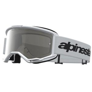 Lunettes de motocross Alpinestars Vision 3 Wordmark blanches et noires