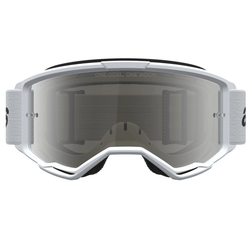 Lunettes de motocross Alpinestars Vision 3 Wordmark blanches et noires