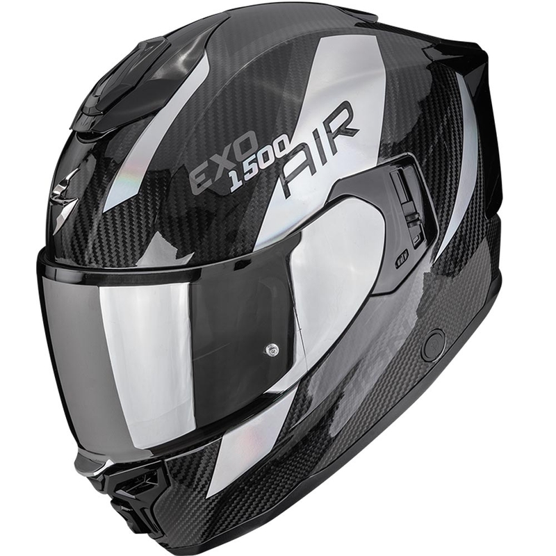 Casque intégral de moto Scorpion EXO-1500 Carbon Air Platted, noir et argent