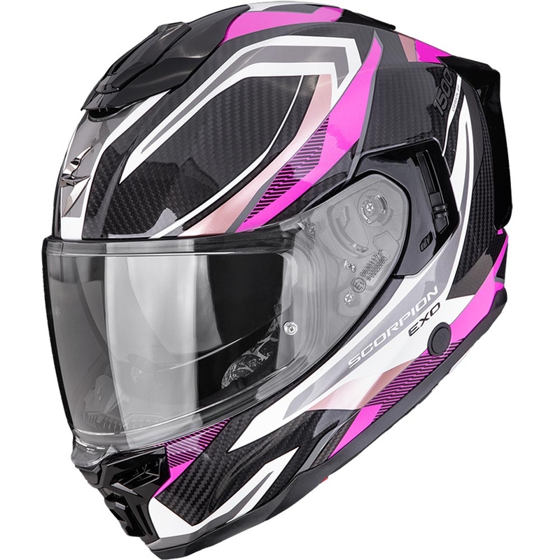 Casque intégral de moto Scorpion EXO-1500 Carbon Air Hydro noir-blanc-rose