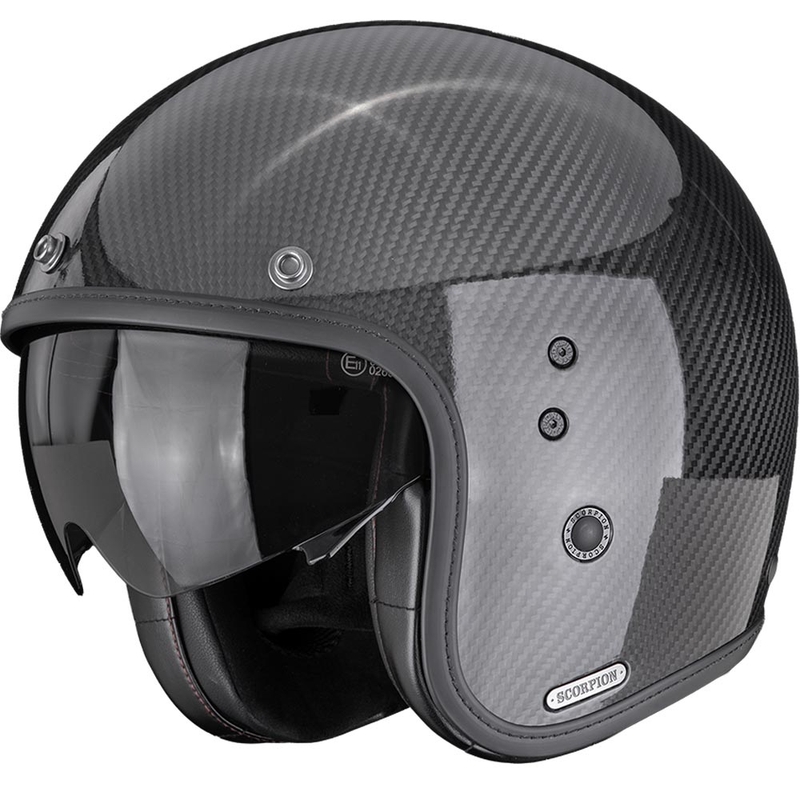 Casque de moto ouvert Scorpion Belfast II Carbon Solid noir