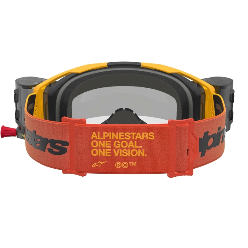 Lunettes de motocross Alpinestars Vision 8 Amber Roll-Off jaune-rouge-noir