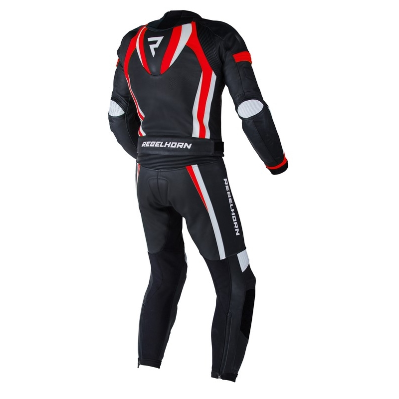 Combinaison de moto Rebelhorn Piston II PRO noir-blanc-rouge fluo soldes