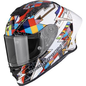 Casque intégral de moto Scorpion EXO-R1 EVO II Air Pouls blanc multicolore