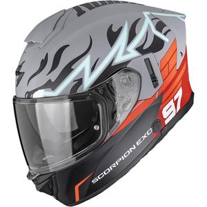 Casque intégral de moto Scorpion EXO-530 Air JSK 97 gris-rouge mat