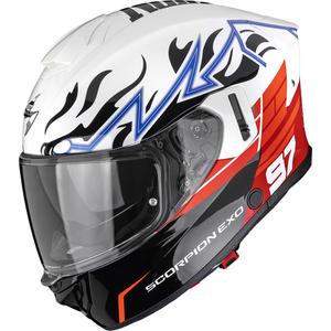 Casque intégral de moto Scorpion EXO-530 Air JSK 97 blanc-rouge