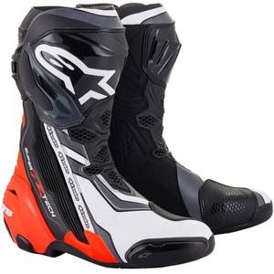 Bottes de moto Alpinestars Supertech R noir-rouge-fluo-blanc-gris