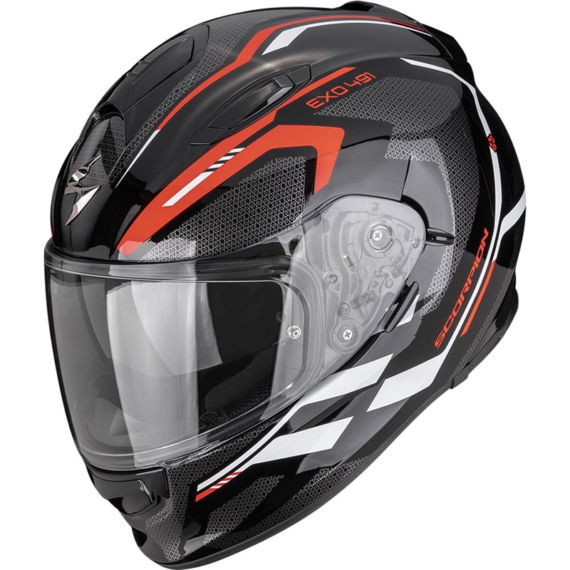 Casque intégral de moto Scorpion EXO-491 KRYPTA noir-rouge-blanc