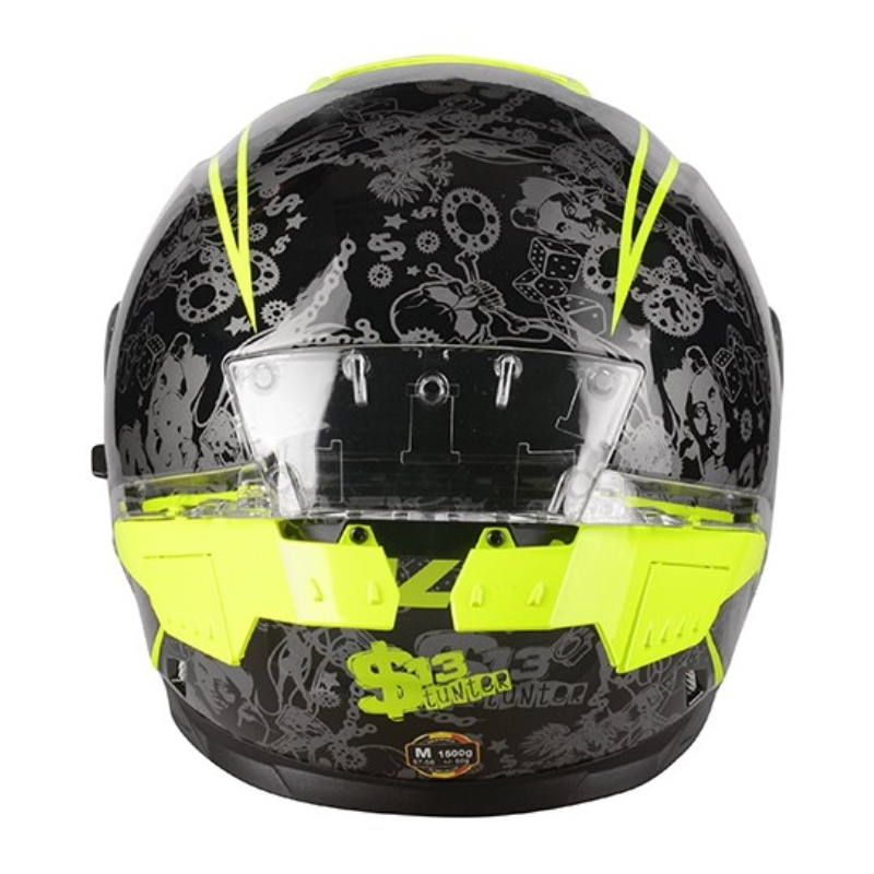 Lazer Rafale SR $13 Casque moto intégral original noir-gris-jaune fluo soldes
