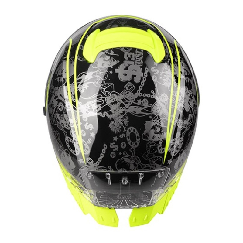 Lazer Rafale SR $13 Casque moto intégral original noir-gris-jaune fluo soldes