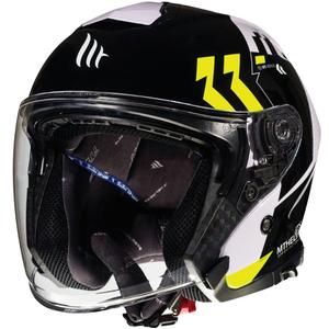 Casque moto ouvert MT Thunder 3 SV Venus noir-blanc-jaune fluo soldes
