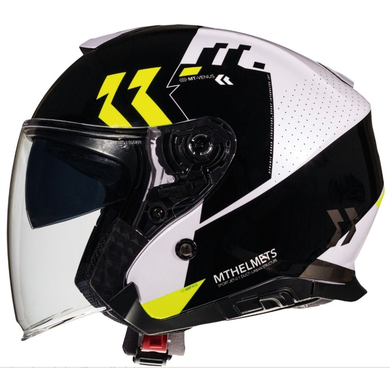 Casque moto ouvert MT Thunder 3 SV Venus noir-blanc-jaune fluo soldes