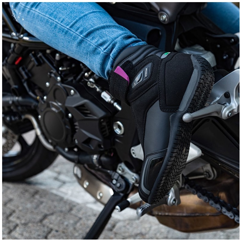 Bottes de moto Stylmartin Vector WP noires et roses pour femmes