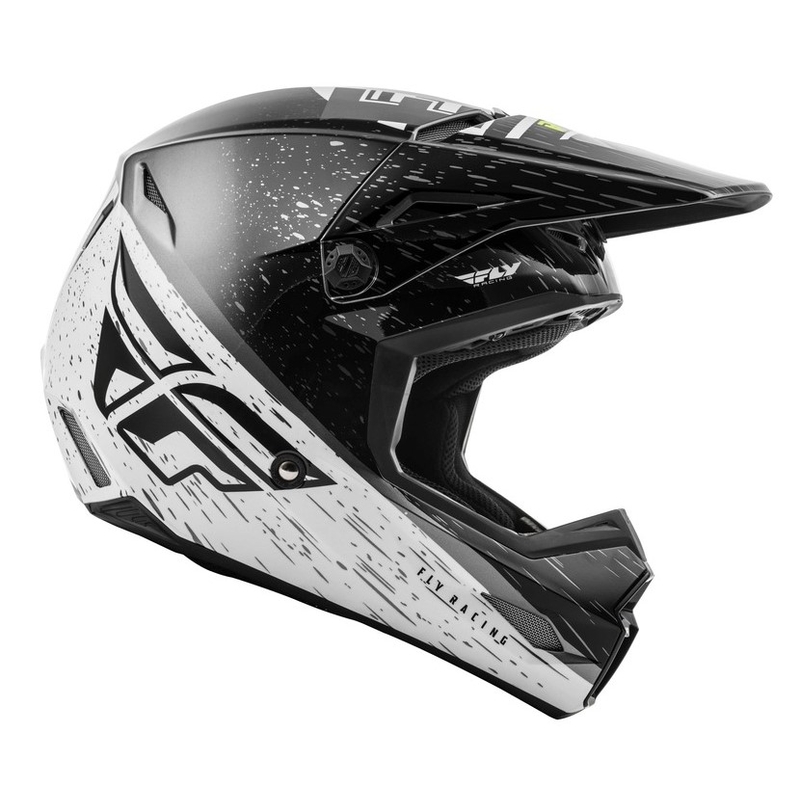 Motokrosová přilba FLY Racing Kinetic K120 černo-bílo-fluo žlutá