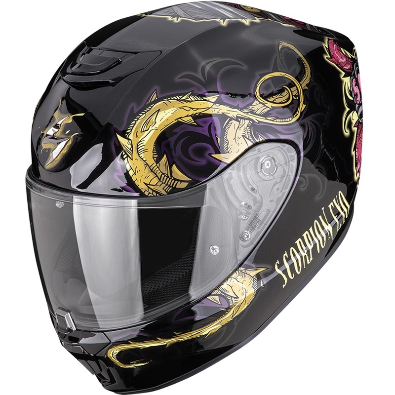 Casque intégral de moto Scorpion EXO-391 Mumia noir caméléon