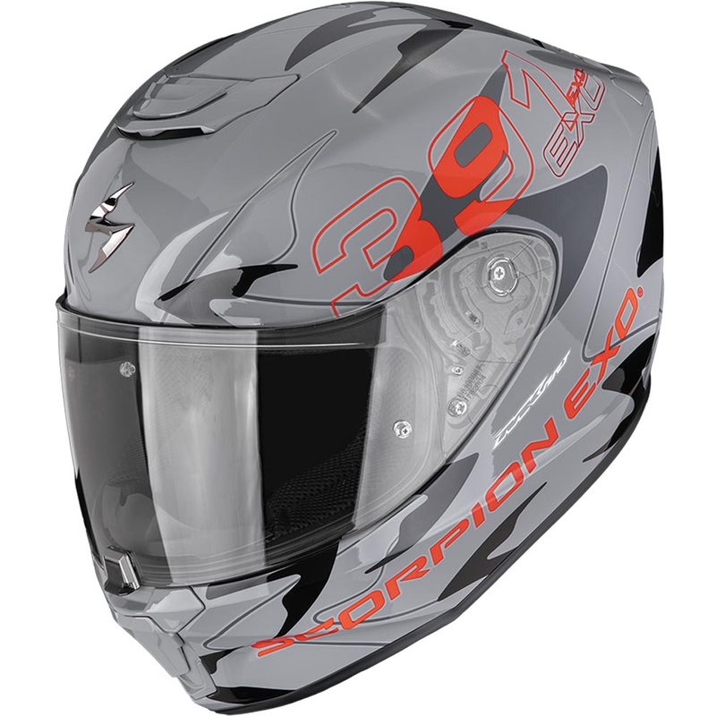 Casque intégral de moto Scorpion EXO-391 Key gris-noir-rouge