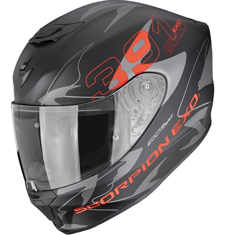 Casque intégral de moto Scorpion EXO-391 Key noir mat-argent-rouge