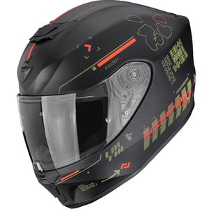 Casque intégral de moto Scorpion EXO-391 Iron noir mat-vert-rouge