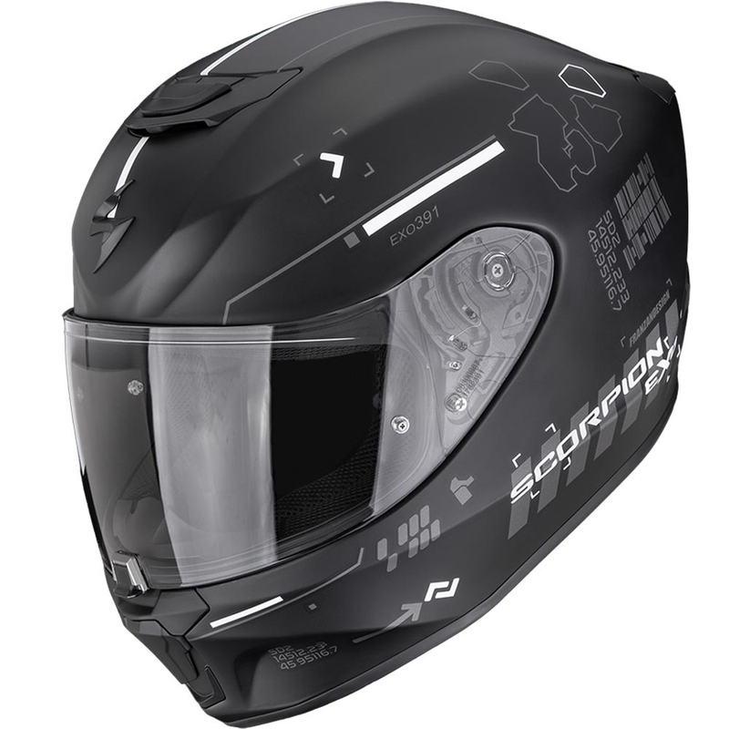 Casque intégral de moto Scorpion EXO-391 Iron noir mat-argent