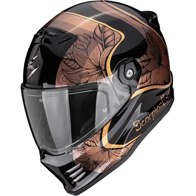 Casque intégral de moto Scorpion Covert FX Ameria noir et or