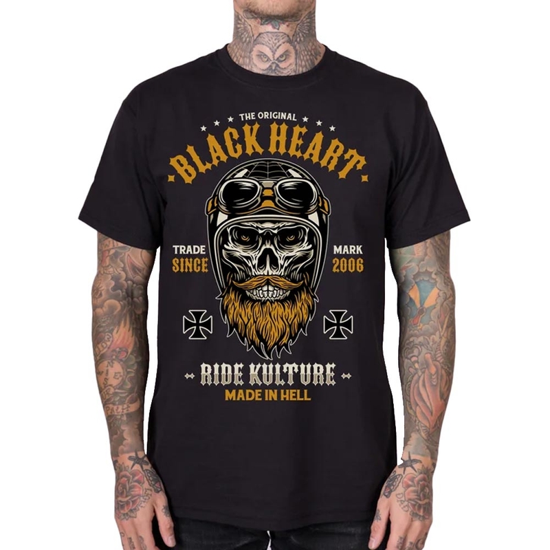 T-shirt noir Black Heart Whiskery