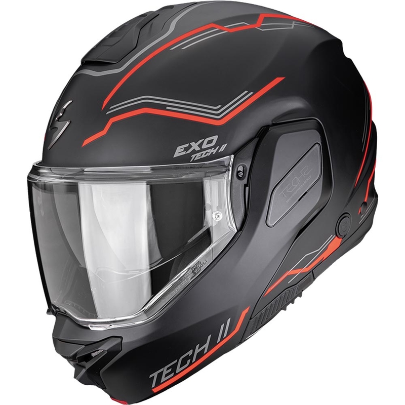 Casque de moto modulable Scorpion EXO-TECH II Dash noir mat-argent-rouge