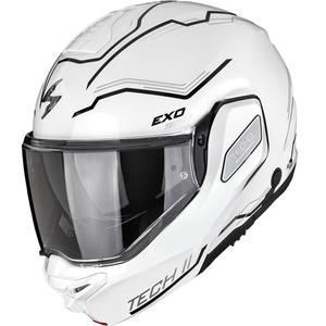 Casque de moto modulable Scorpion EXO-TECH II Dash blanc-argent-noir