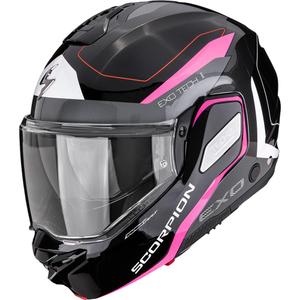 Casque de moto modulable Scorpion EXO-TECH II Passenger noir-argent-rose