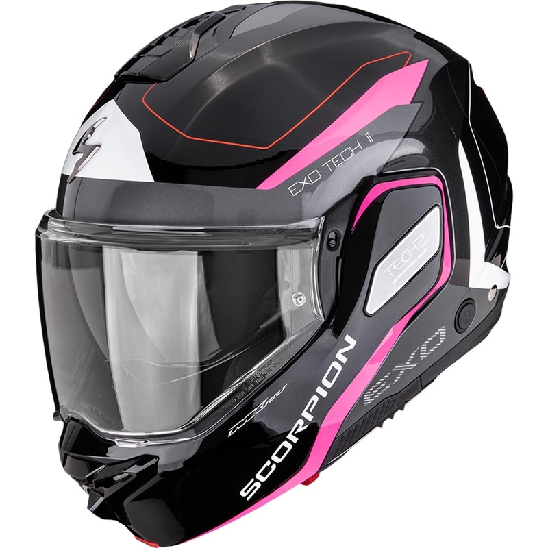 Casque de moto modulable Scorpion EXO-TECH II Passenger noir-argent-rose