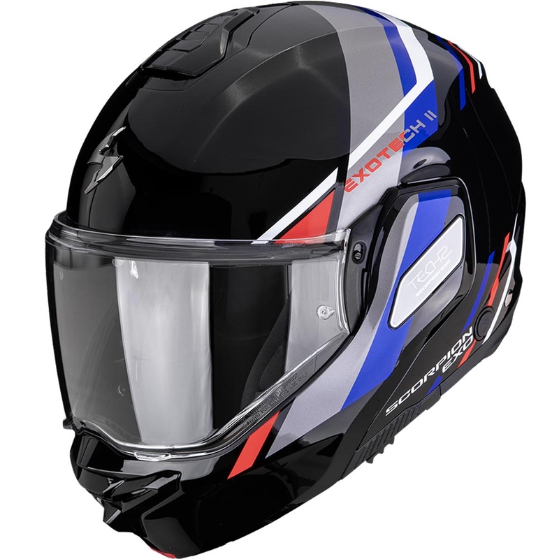 Casque de moto modulable Scorpion EXO-TECH II Markus noir-bleu-rouge