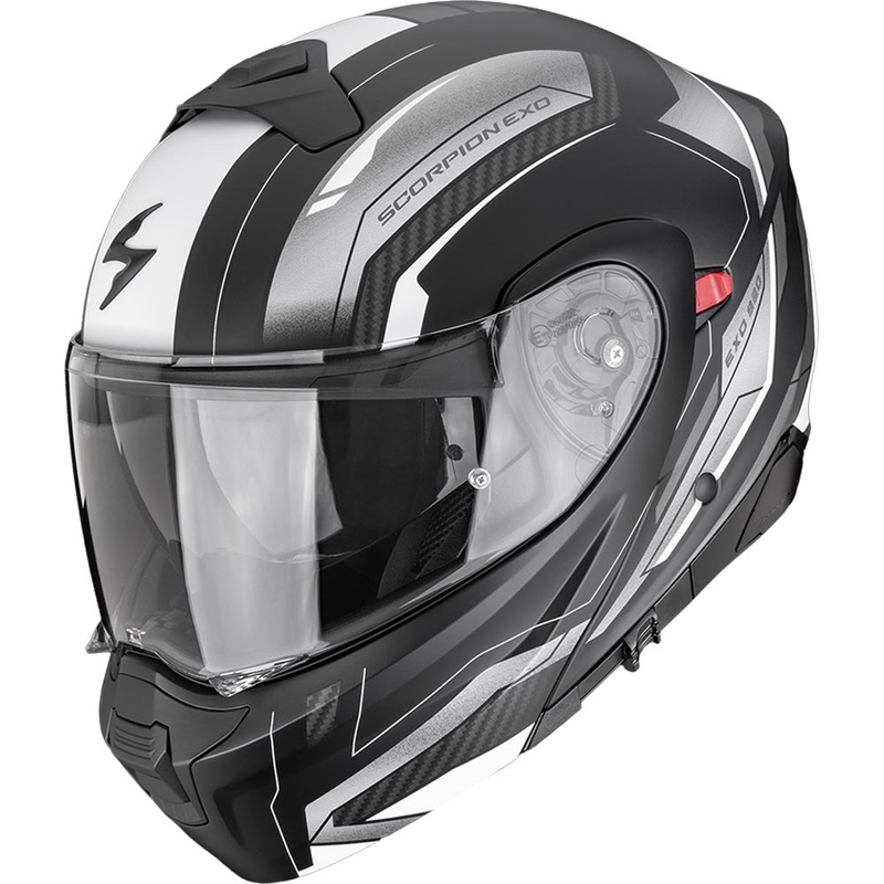 Casque de moto modulable Scorpion EXO-930 EVO Space noir mat-argent-blanc