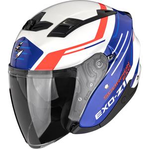 Casque de moto ouvert Scorpion EXO-Z1 Prymus blanc-bleu-rouge