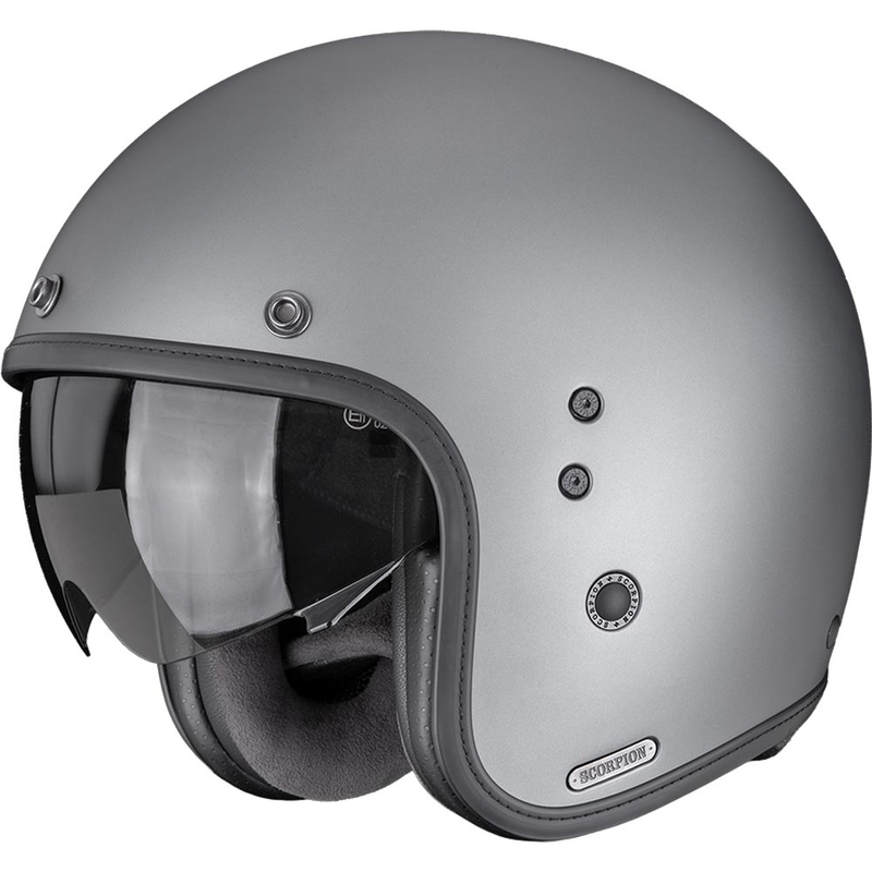 Casque de moto jet Scorpion Belfast II, gris titane mat