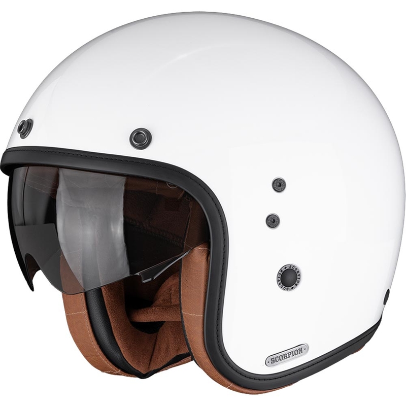 Casque de moto ouvert Scorpion Belfast II Luxe blanc