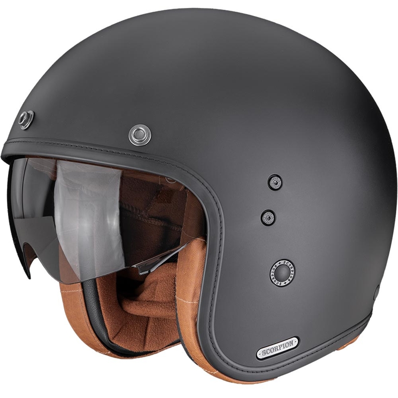 Casque de moto ouvert Scorpion Belfast II Luxe noir mat