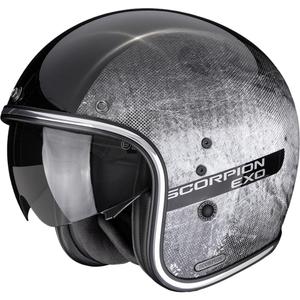 Casque de moto ouvert Scorpion Belfast II Quest noir et argent